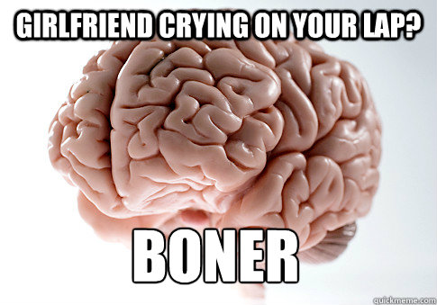 Girlfriend crying on your lap?  Boner  Scumbag Brain