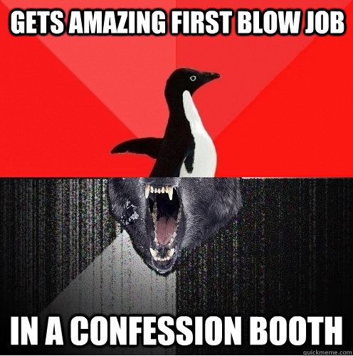 gets amazing first blow job in a confession booth  
