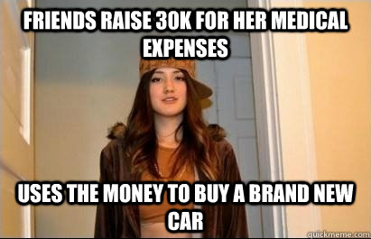 Friends raise 30k for her medical expenses uses the money to buy a brand new car  