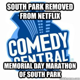 south park removed from netflix memorial day marathon of south park  