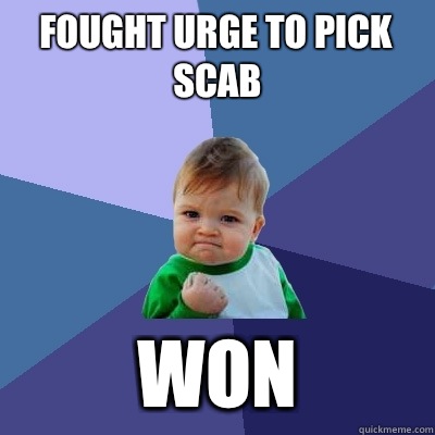 Fought urge to pick scab Won - Fought urge to pick scab Won  Success Kid