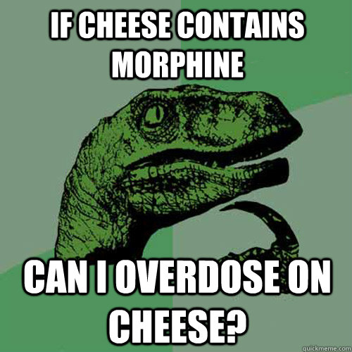 If cheese contains morphine Can I overdose on cheese?  Philosoraptor