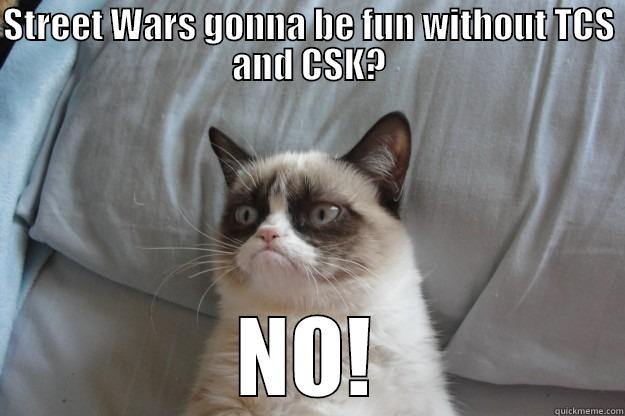 STREET WARS GONNA BE FUN WITHOUT TCS AND CSK? NO! Grumpy Cat