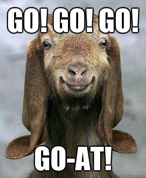 GO! GO! GO! GO-AT!  Motivational Goat