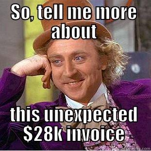 invoice without estimate - SO, TELL ME MORE ABOUT THIS UNEXPECTED $28K INVOICE Condescending Wonka