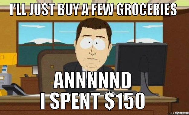 I'LL JUST BUY A FEW GROCERIES ANNNNND I SPENT $150 aaaand its gone