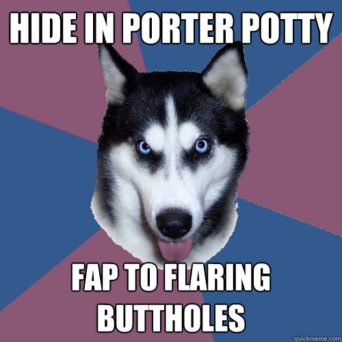 Hide in porter potty FAP to flaring buttholes - Hide in porter potty FAP to flaring buttholes  Creeper Canine