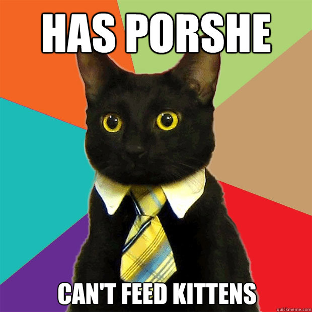 has porshe can't feed kittens  Business Cat