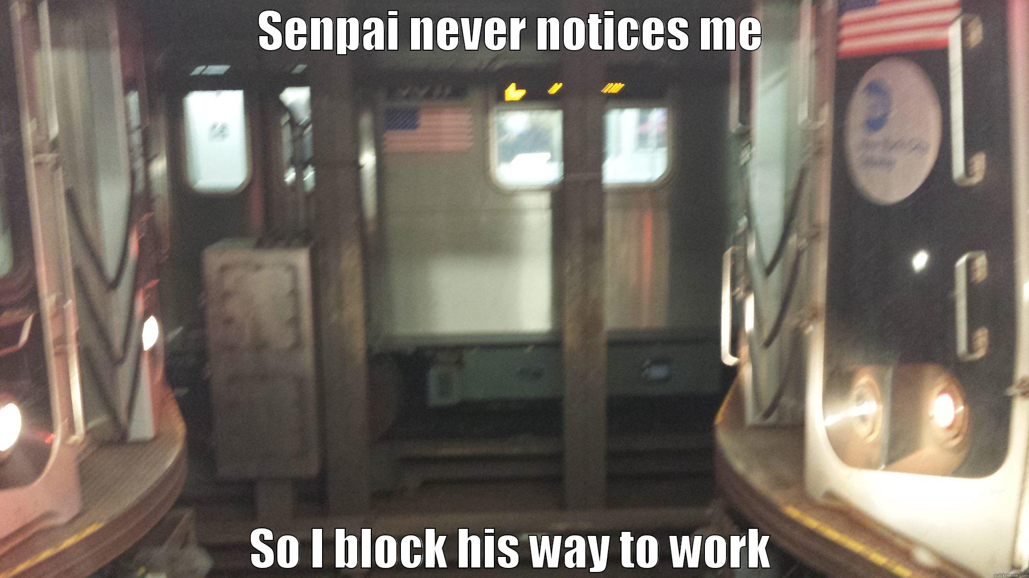 Train-senpai :3 kawaii desu - SENPAI NEVER NOTICES ME SO I BLOCK HIS WAY TO WORK Misc