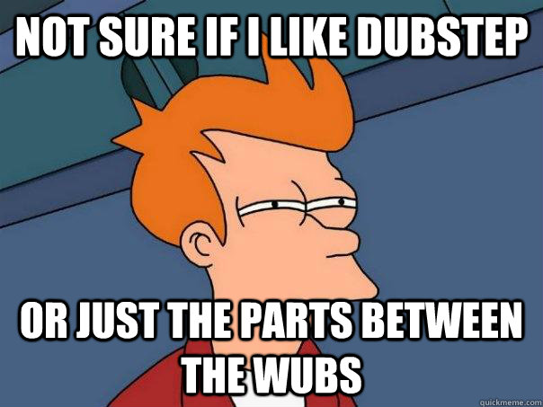 Not sure if I like dubstep Or just the parts between the wubs - Not sure if I like dubstep Or just the parts between the wubs  Futurama Fry