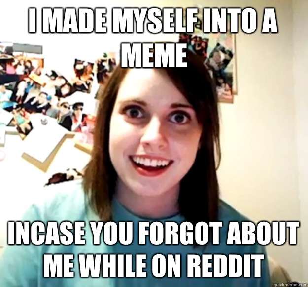 i made myself into a meme Incase you forgot about me while on reddit - i made myself into a meme Incase you forgot about me while on reddit  Overly Attached Girlfriend