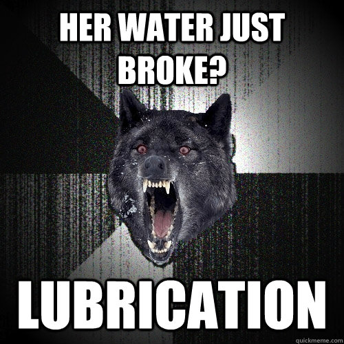 Her Water just broke? Lubrication  Insanity Wolf