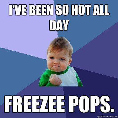 I've been so hot all day freezee pops.  Success Kid