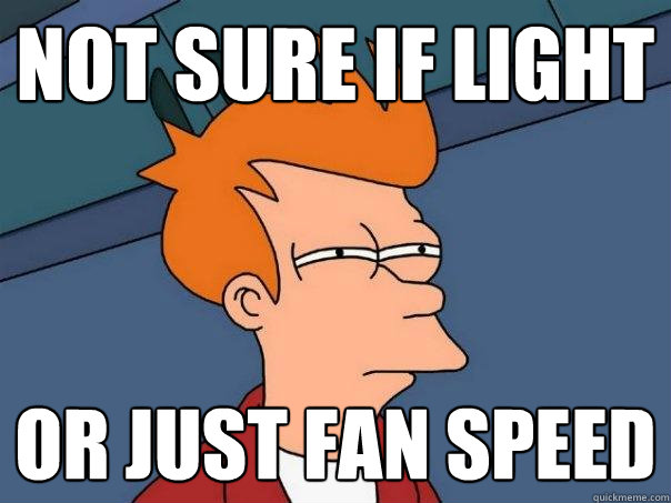 Not Sure if light or just fan speed  Futurama Fry