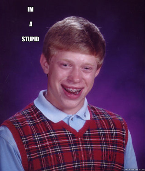 im a stupid - im a stupid  Bad Luck Brian