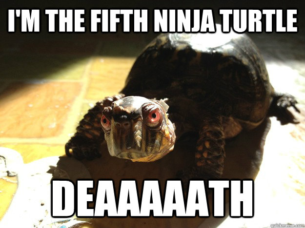 I'm the fifth ninja turtle deaaaaath  