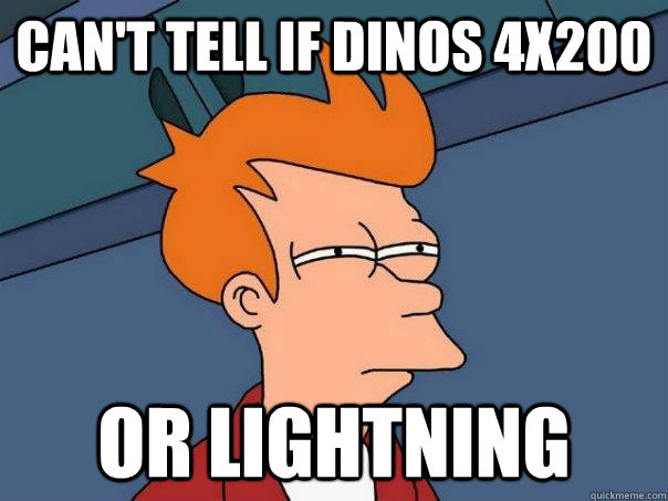 Can't tell if dinos 4x200 or lightning  Futurama Fry