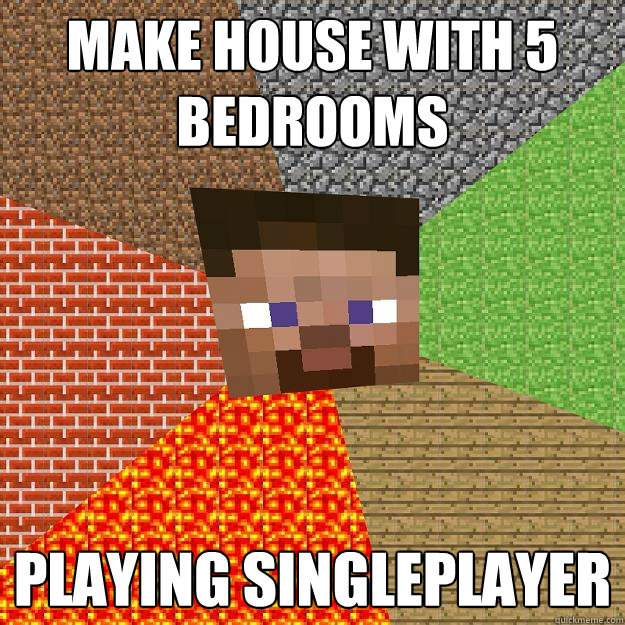 Make house with 5 bedrooms Playing singleplayer - Make house with 5 bedrooms Playing singleplayer  Minecraft