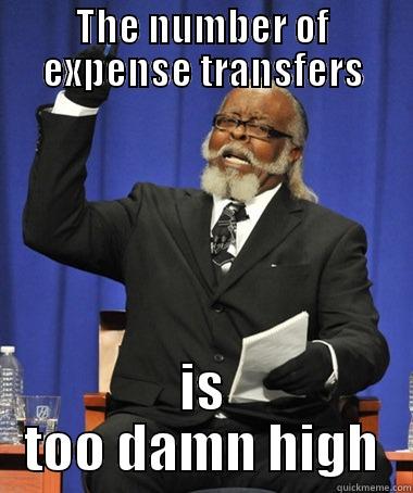 RETs too high - THE NUMBER OF EXPENSE TRANSFERS IS TOO DAMN HIGH The Rent Is Too Damn High