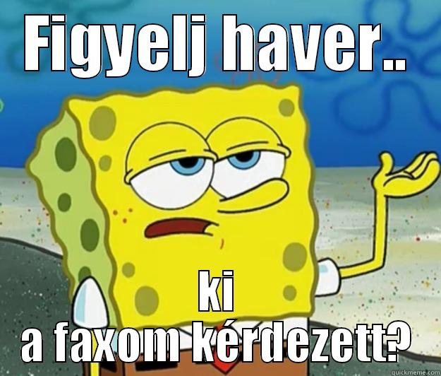 FIGYELJ HAVER.. KI A FAXOM KÉRDEZETT? Tough Spongebob