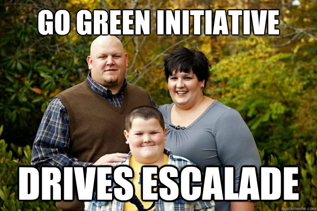 Go Green initiative Drives Escalade  Happy American Family