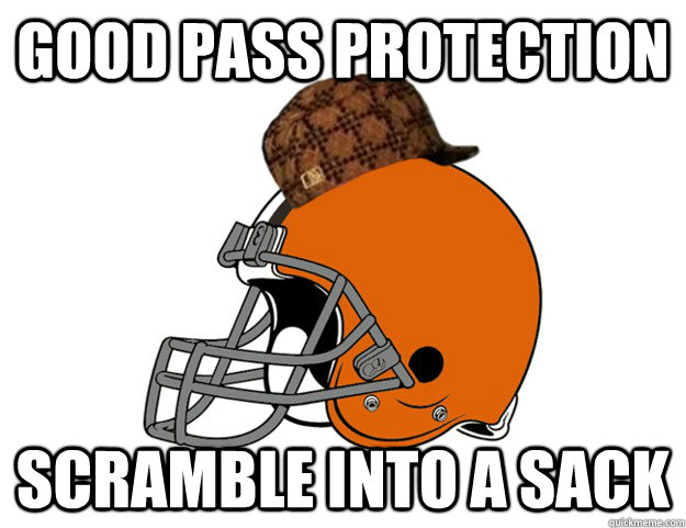 good pass protection scramble into a sack - good pass protection scramble into a sack  Scumbag Browns