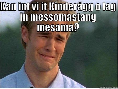 KAN INT VI IT KINDERÄGG O LAG IN MESSOMASTANG MESAMA?  1990s Problems