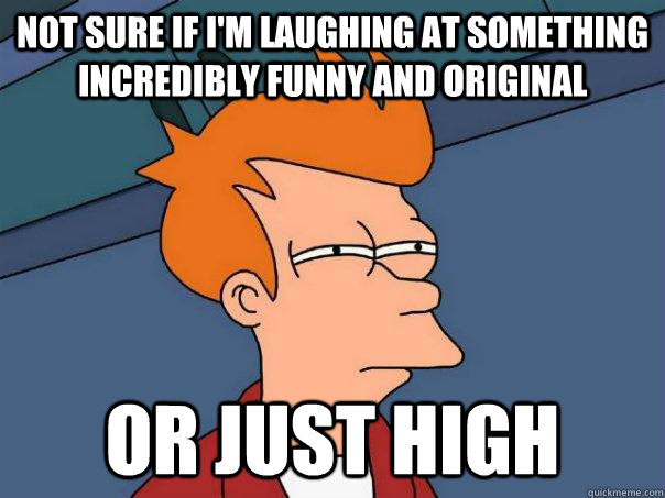 Not sure if i'm laughing at something incredibly funny and original or just high - Not sure if i'm laughing at something incredibly funny and original or just high  Futurama Fry