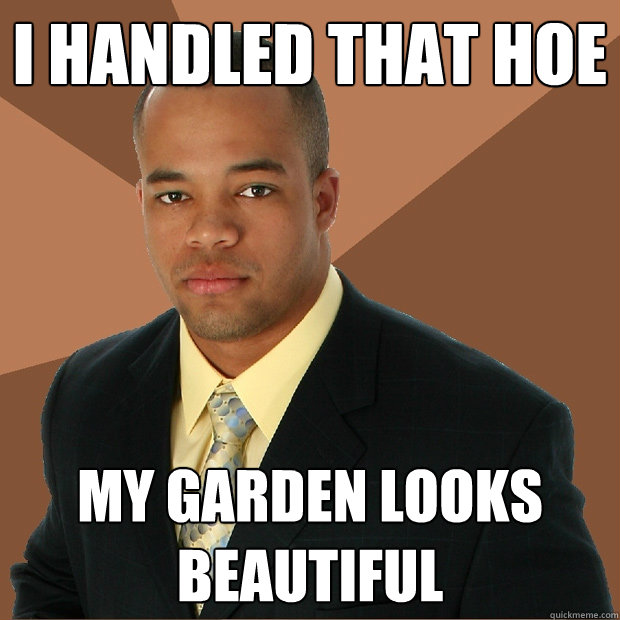 I handled that hoe My garden looks beautiful - I handled that hoe My garden looks beautiful  Successful Black Man