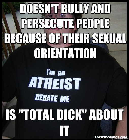 Doesn't bully and persecute people because of their sexual orientation is 