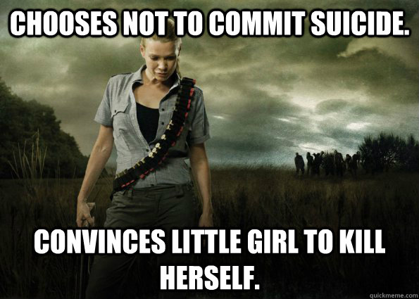 CHOOSES NOT TO COMMIT SUICIDE. CONVINCES LITTLE GIRL TO KILL HERSELF.  Scumbag Andrea