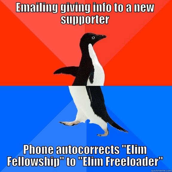 EMAILING GIVING INFO TO A NEW SUPPORTER PHONE AUTOCORRECTS 