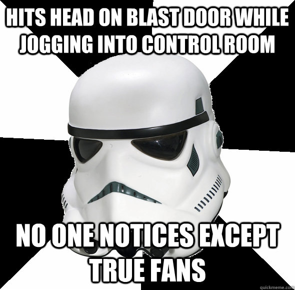 hits head on blast door while jogging into control room no one notices except true fans - hits head on blast door while jogging into control room no one notices except true fans  Misc