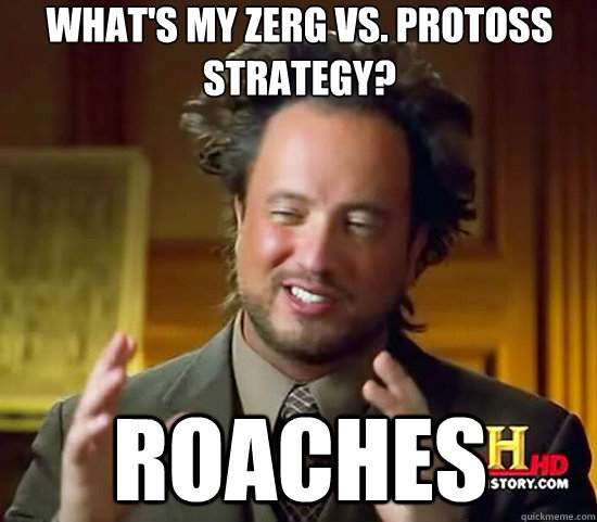 What's my Zerg vs. Protoss strategy? Roaches  Ancient Aliens