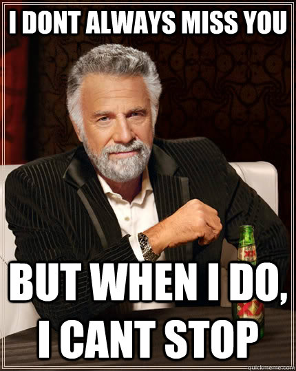 i dont always miss you but when i do, i cant stop - i dont always miss you but when i do, i cant stop  The Most Interesting Man In The World