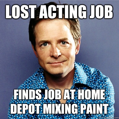 Lost acting job Finds job at Home Depot mixing paint  Awesome Michael J Fox