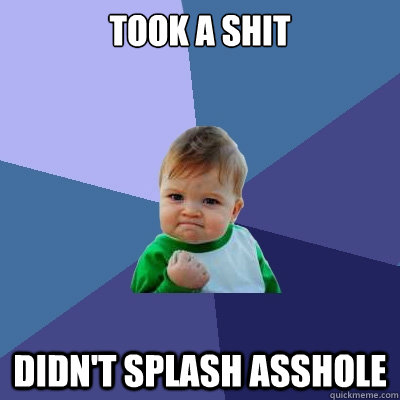 took a shit didn't splash asshole  Success Kid