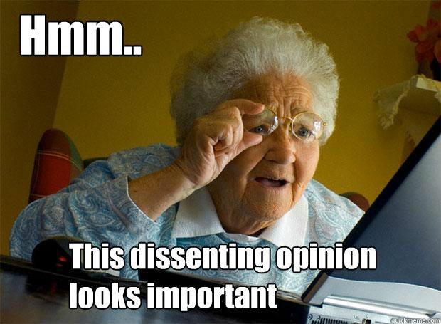 Hmm.. This dissenting opinion looks important  - Hmm.. This dissenting opinion looks important   Grandma finds the Internet