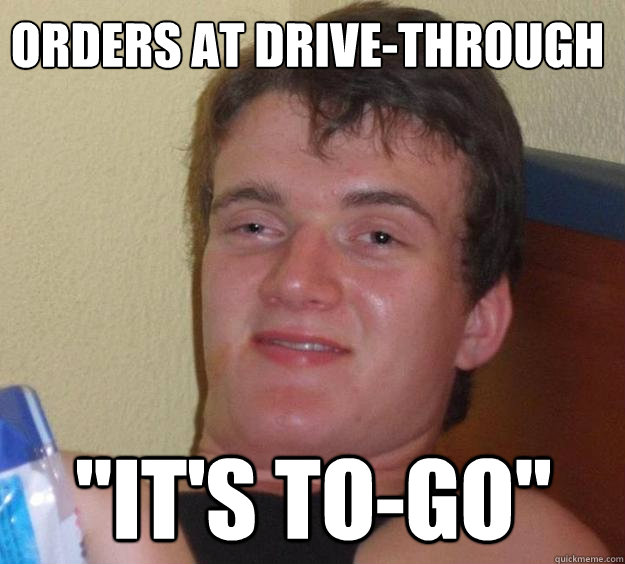 orders at drive-through 