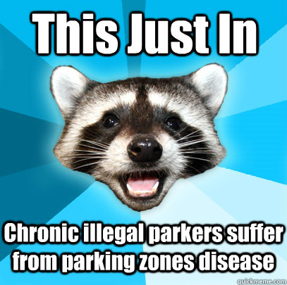 This Just In Chronic illegal parkers suffer from parking zones disease  Lame Pun Coon