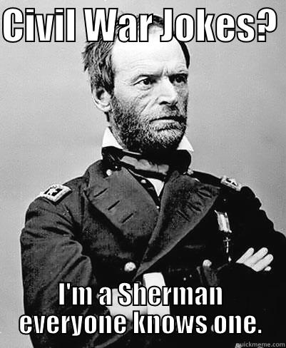 CIVIL WAR JOKES?  I'M A SHERMAN EVERYONE KNOWS ONE. Misc