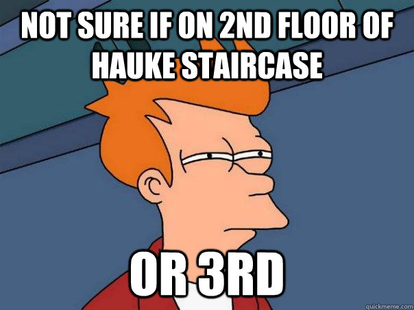 Not Sure if on 2nd floor of hauke staircase or 3rd  Futurama Fry