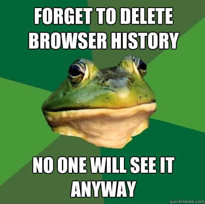 Forget to delete browser history no one will see it anyway - Forget to delete browser history no one will see it anyway  Foul Bachelor Frog