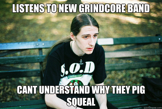 Listens to new Grindcore band cant understand why they pig squeal  First World Metal Problems