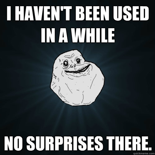 I haven't been used in a while no surprises there.  Forever Alone