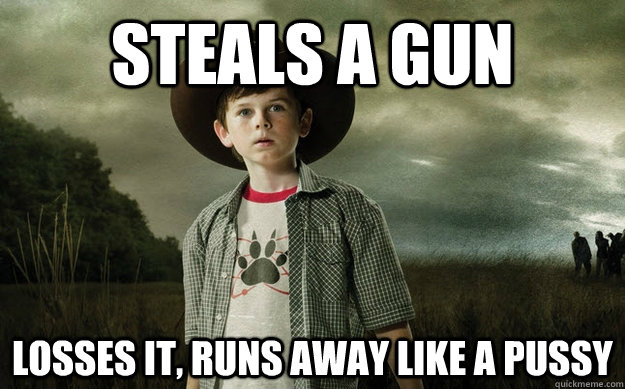 STEALS A GUN LOSSES IT, RUNS AWAY LIKE A PUSSY  Scumbag Carl