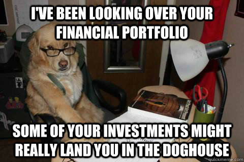 I've been looking over your financial portfolio Some of your investments might really land you in the doghouse - I've been looking over your financial portfolio Some of your investments might really land you in the doghouse  Misc