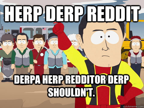 herp derp reddit derpa herp redditor derp shouldn't. - herp derp reddit derpa herp redditor derp shouldn't.  Captain Hindsight