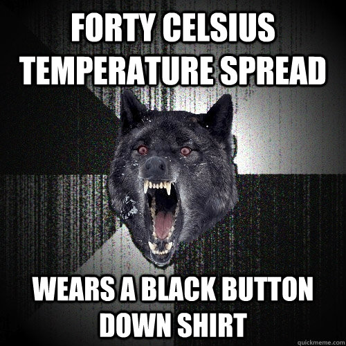 FORTY CELSIUS TEMPERATURE SPREAD WEARS A BLACK BUTTON DOWN SHIRT  Insanity Wolf