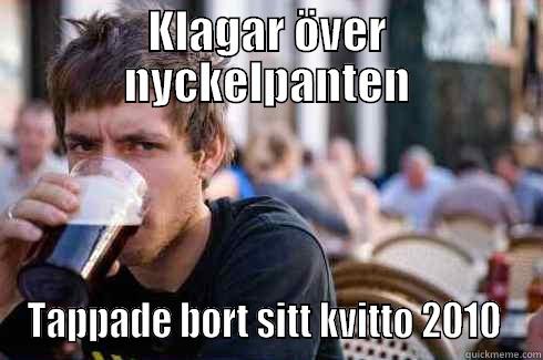 KLAGAR ÖVER NYCKELPANTEN TAPPADE BORT SITT KVITTO 2010  Lazy College Senior